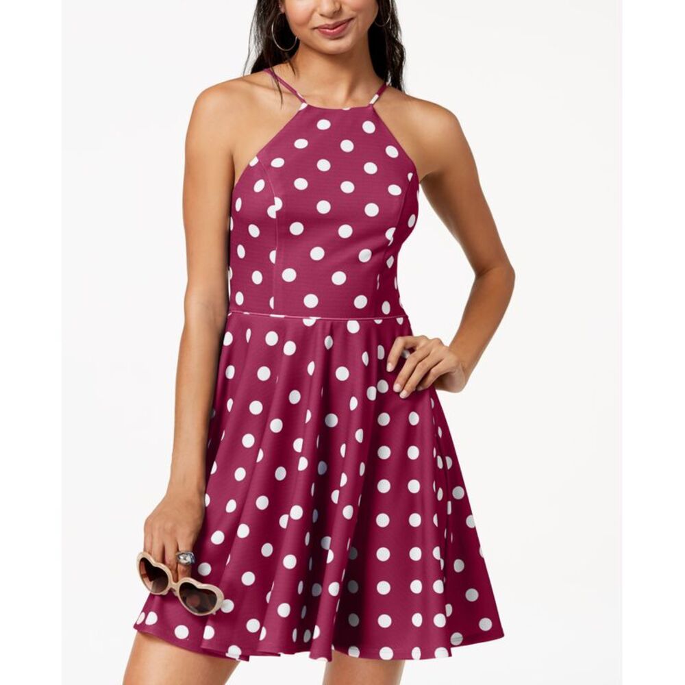 City Studios Juniors' Polka Dot Fit & Flare Dress